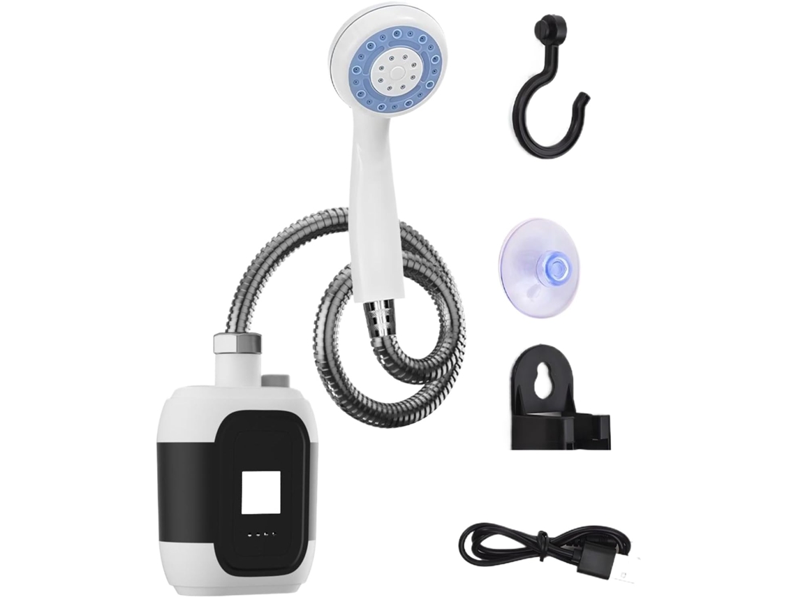 Bomba De Chuveiro Portátil Para Camping Chuveiro Recarregável Para Trilhas Com Luz Led | Bateria D Gokoco