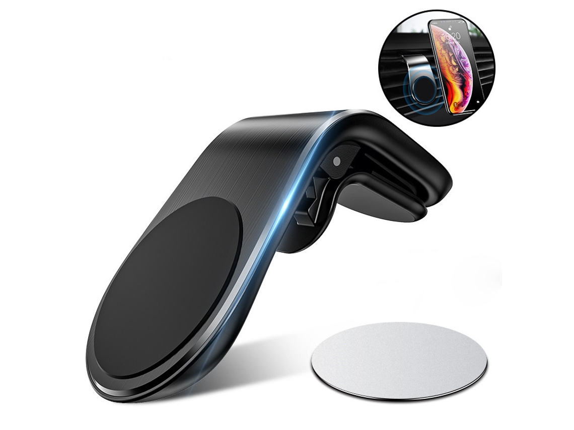 Suporte Magnético Para Celular Veicular, Tipo L, Compatível Com Saídas De Ar Horizontais, Para Iphone 14, 13 E 12.