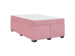 Conjunto 1 Estrutura Da Cama Vidaxl Rosa Tecido (120 X 200 Cm)