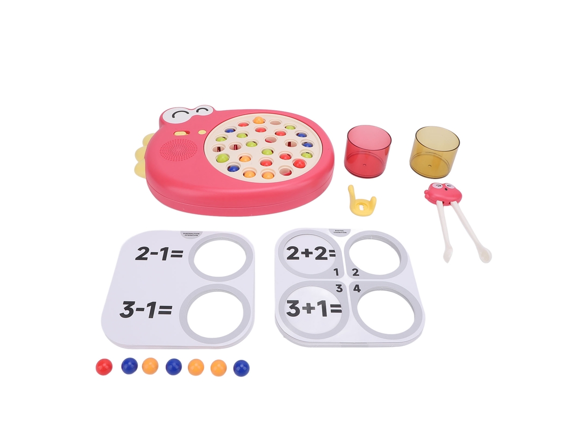Ats brinquedo Educatsivo para Crianças Aprendizagem Precoce Tesoura de Comer Treinador de Palitos Clip de Pérolas Dinossauro Vermelho