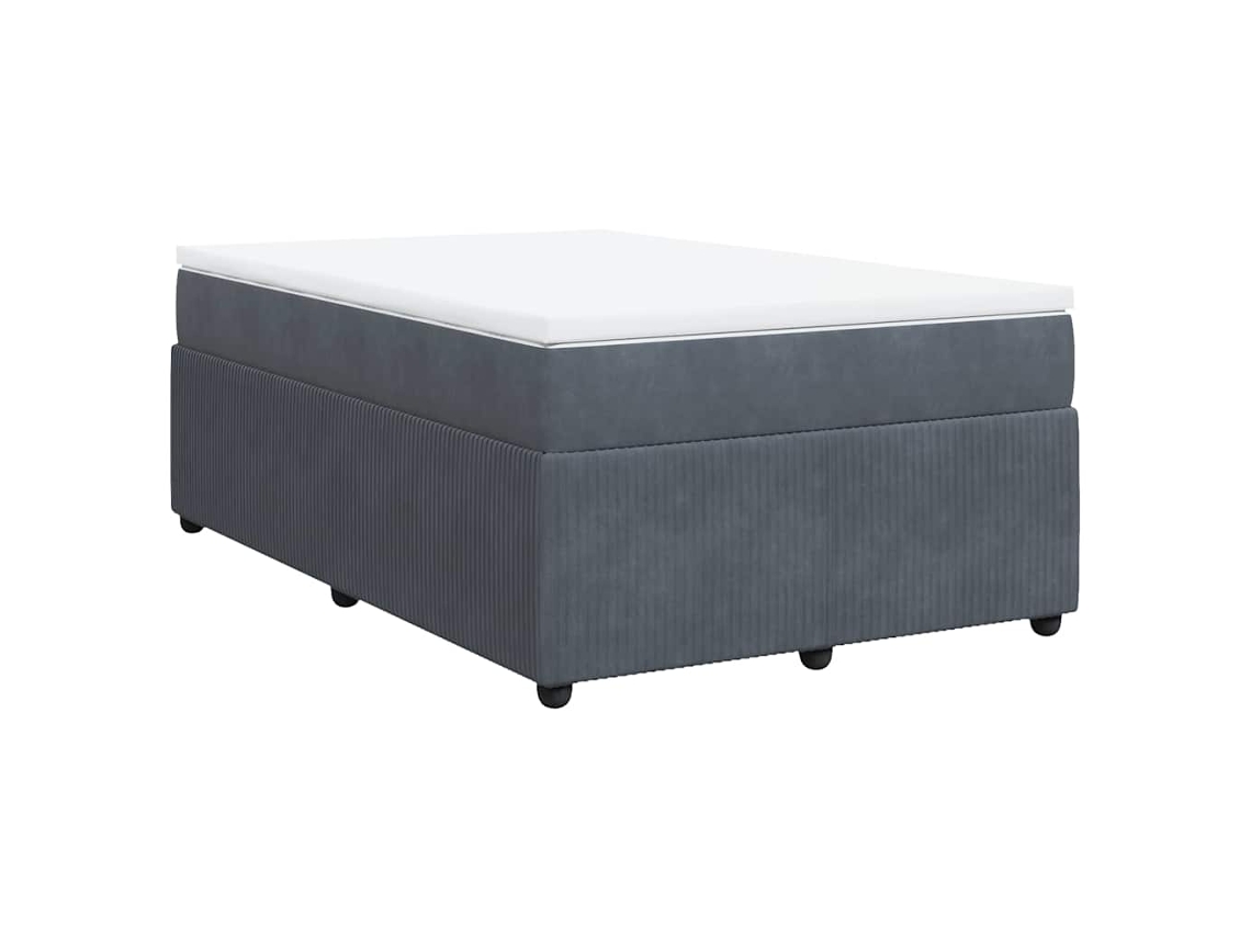Cama Boxspring com Colchão 120x190 cm Veludo Cinzento Escuro MAISON EXCLUSIVE