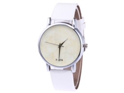 Reloj De Negocio Unisex Pareja Correa De Cuero Pu Simples De Cuarzo (blanco)
