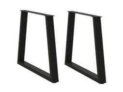 Conjunto 2 Perna Da Mesa De Jantar Vidaxl Preto Aço (80 X (72-73.3) Cm)