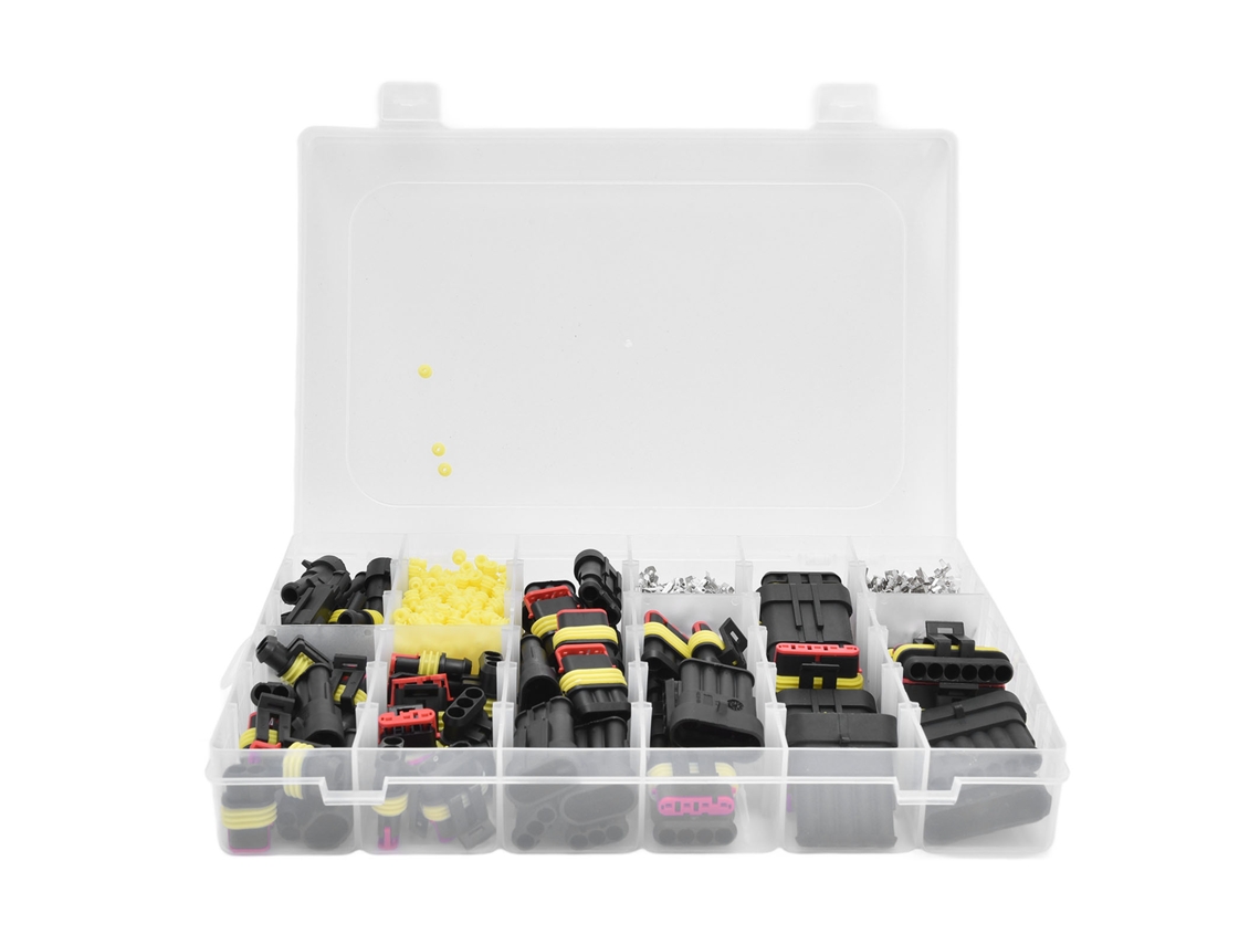 Kit De Conectores Impermeáveis Para Automóveis Com 1004 Peças Terminal Macho Fêmea 1-6 Pinos