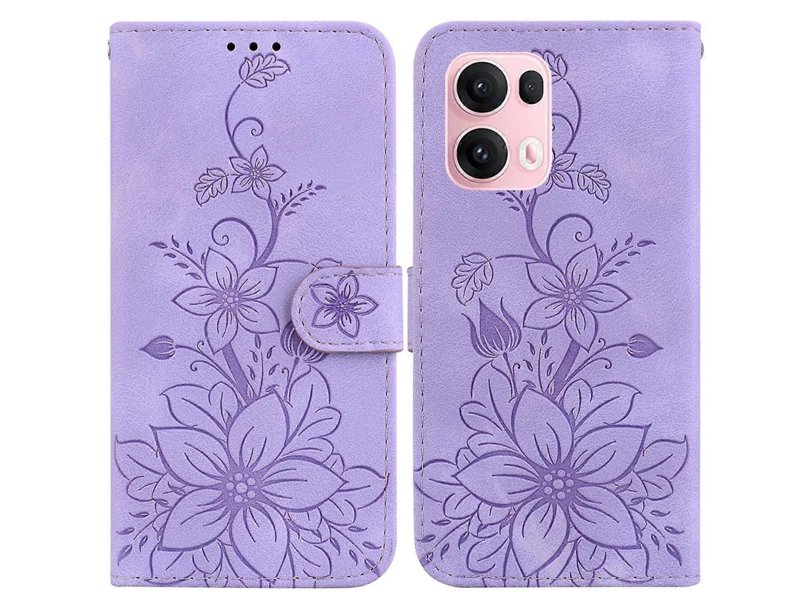 Capa De Celular De Couro Com Relevo Lily