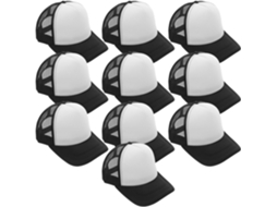 Pacote Com 10 Bonés Sublimáveis Em Branco, Feitos De Malha De Poliéster E Espuma, Personalizáveis E Leves.