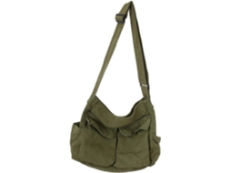 Bolsa De Ombro Grande Em Lona Com Vários Bolsos Para Compras, Estudos E Passeios.
