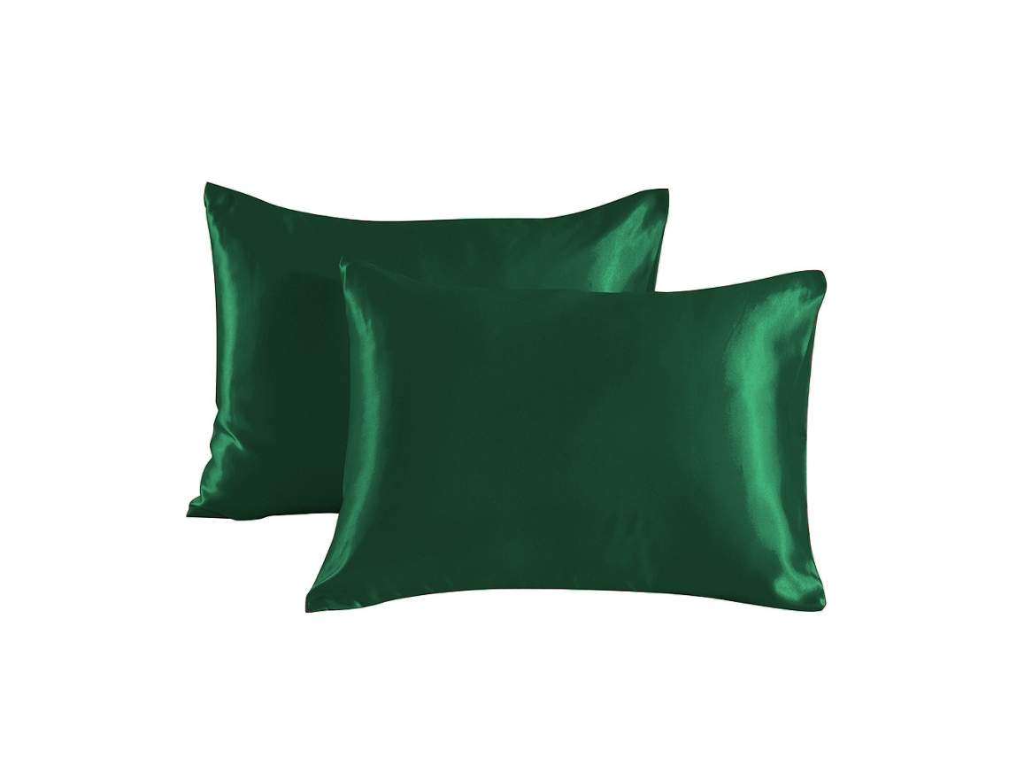 2Pack Fronhas de Cetim de Seda Macia e Suave Verde EVELTEK 51x66cm