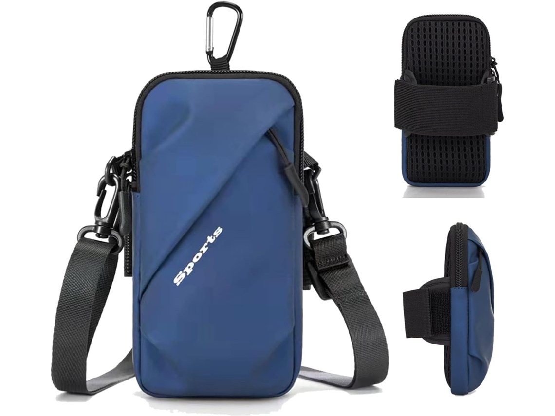 (azul) Braçadeira Com Suporte Para Celular, Bolsa Transversal Com Alça De Ombro Para Iphone E Outros