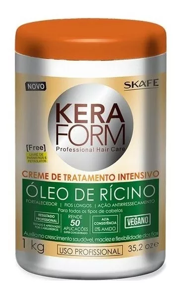 Creme de Tratamento Intensivo KERAFORM Óleo de Rícino 1Kg