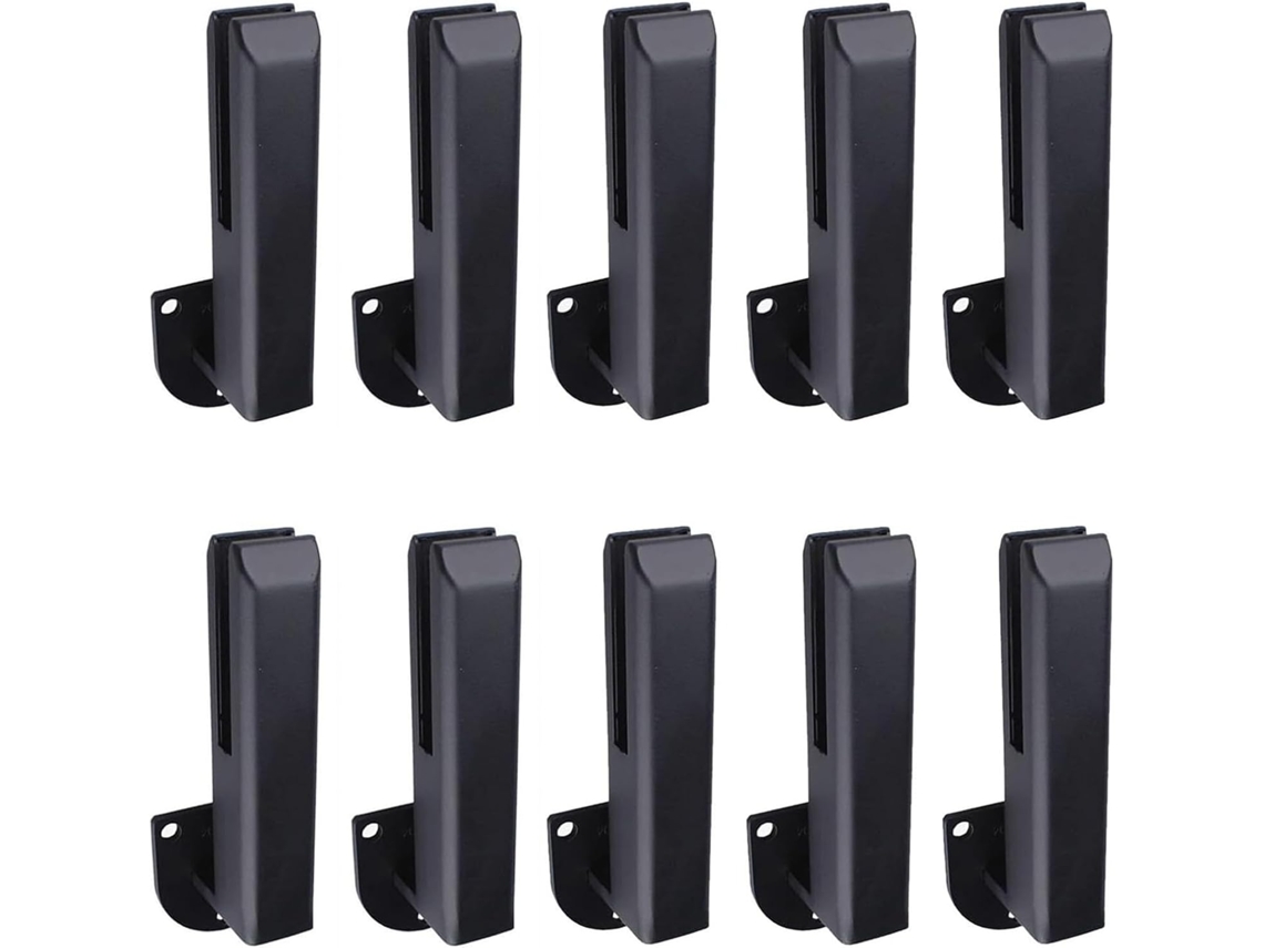 Kit com 10 suportes laterais quadrados para corredor de vidro em aço inoxidável 304, resistente, para cercas de piscina.