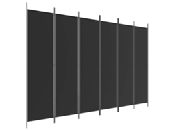 Maison Exclusive - Divisória De Quarto Com 6 Painéis 300x200 Cm Tecido Preto