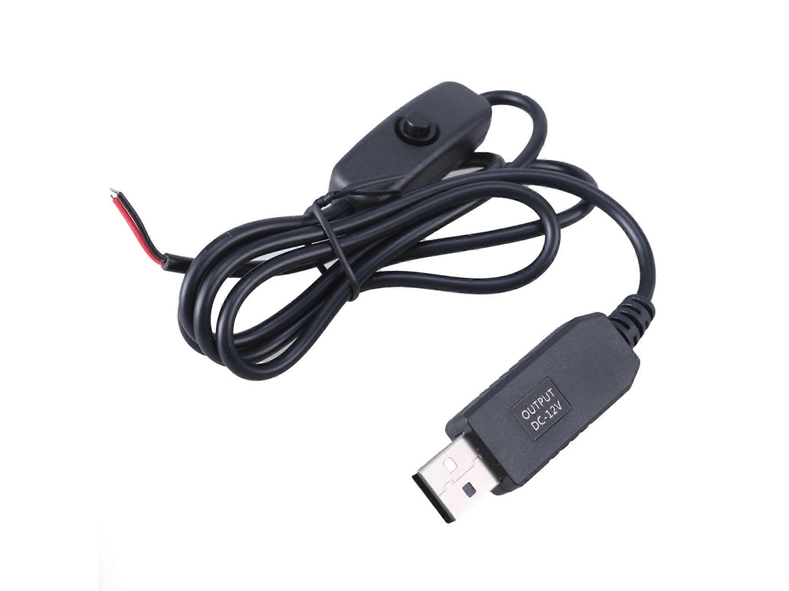 Cabo Usb 2.0 Macho Com Fios 2 Pinos, 12v 0,5a, Acabamento Preto