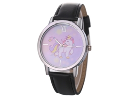 Reloj De Pulsera De Cuarzo Para Mujer Con Dial Redondo Moda (negro)