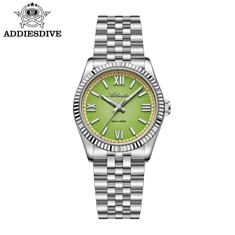 Relógio Feminino (verde) Com Cristal De Safira De 36 Mm, Superluminoso E Resistente À Água Até 100 M.