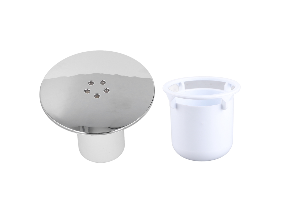 Tampa de Dreno de Chuveiro Pressionável com Escoamento Rápido Anti odores e Anti obstrução em acabamento Cromado com S/MARCA