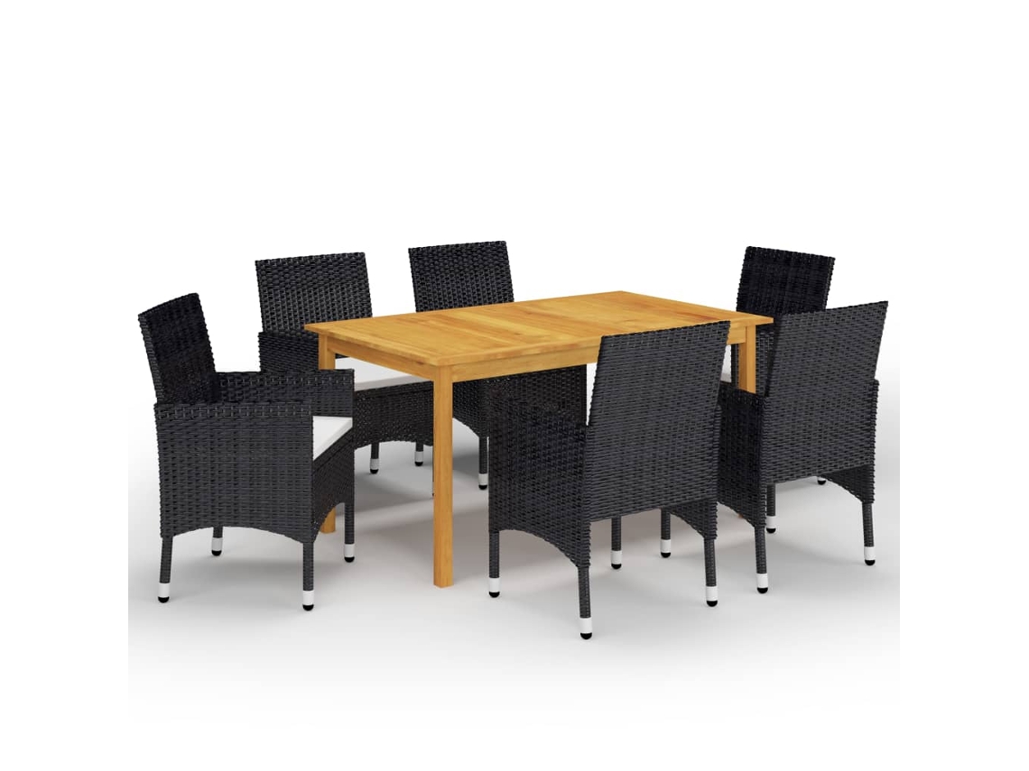 Dining Set, Dining Sets Vidaxl Preto Madeira De Acácia (n/a)