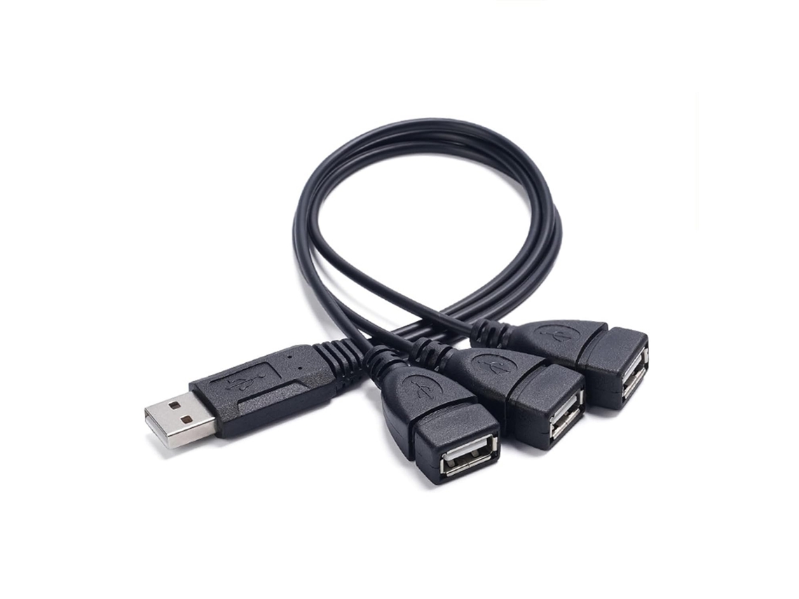 Cabo Adaptador Divisor Usb 1-3 Macho Para Triplo Fêmea Pc, Laptop,