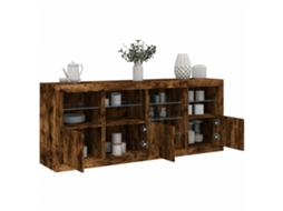 Vidaxl Aparador Com Luzes Led 164x37x67 Cm Carvalho Fumado