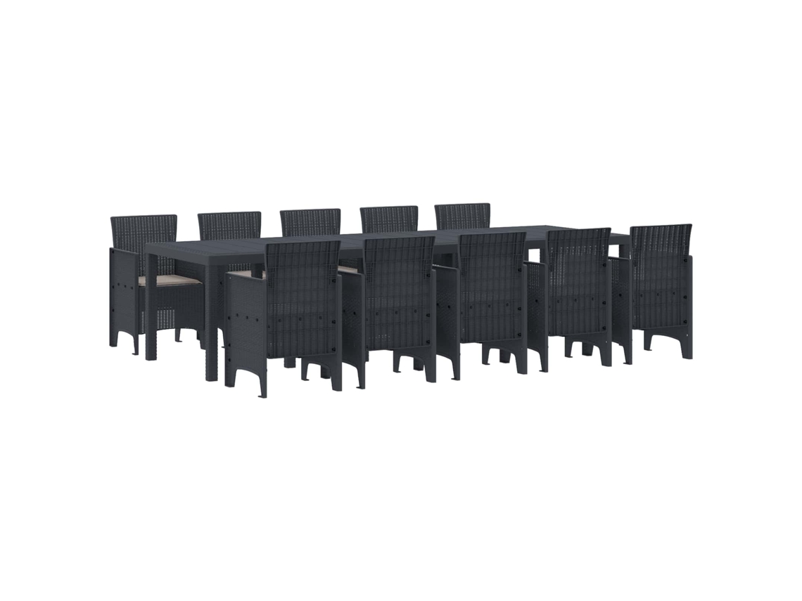 Vidaxl Conjunto De Jantar Para Jardim 11 Unid. Antracite