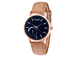 Reloj Analógico De Cuarzo Para Hombre Con Correa De Cuero Pu Zhoulianfa (beige Amarillo)