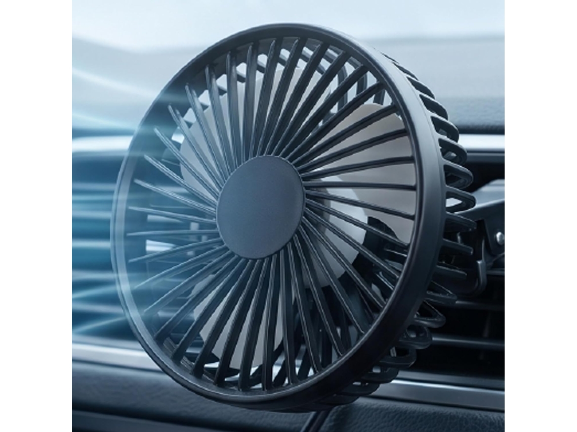 Ventilador Usb Para Carro Fabater, Ventilador Portátil Com Clipe Para Saída De Ar, 3 Velocidades, Motor Silencioso Sem
