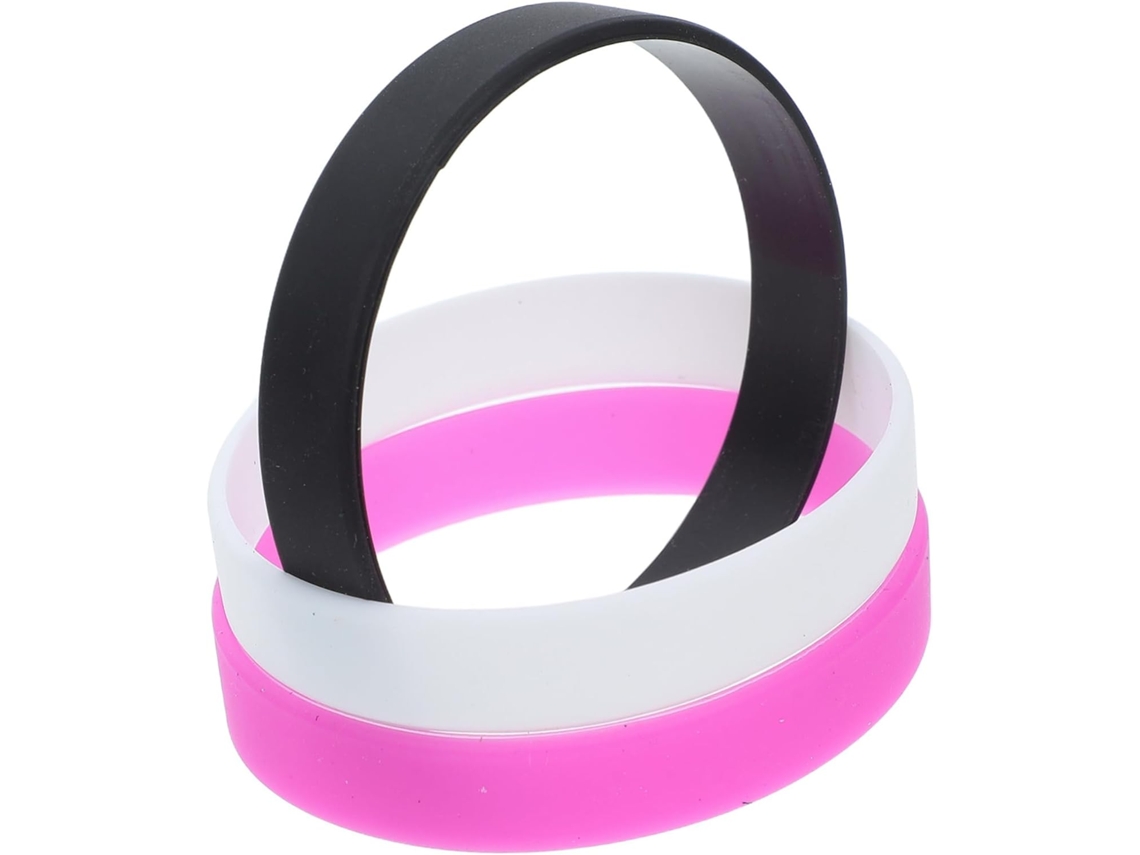 Conjunto De 3 Pulseiras Elásticas Silicone, Cores Sortidas, Ajustáveis ​​e Flexíveis, Para Adultos, Ideais Para Uso