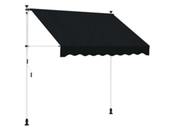 Vidaxl Toldo Retrátil Manual Preto 300 Cm