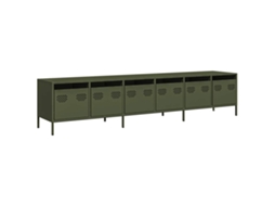 Móvel para TV em aço laminado a frio Azeitona Verde 202x39x43,5 cm MAISON EXCLUSIVE