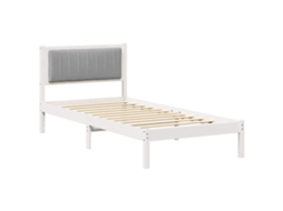 Conjunto 1 Estrutura De Cama De Madeira Vidaxl Branco Madeira De Pinho Maciça (90 X 200 Cm)