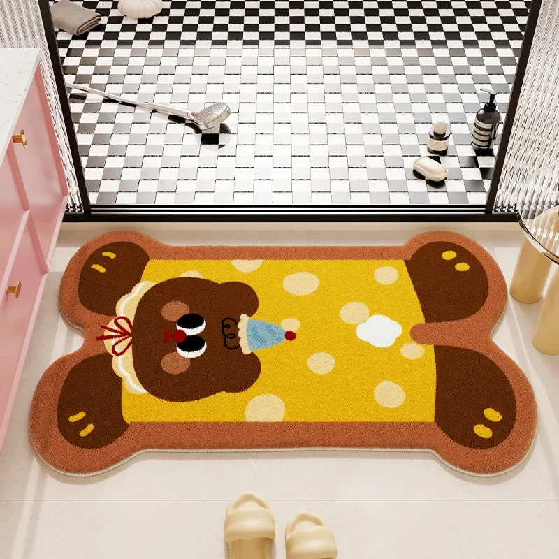 Tapete De Banheiro Com Desenho Animado Fofo (estilo 11, 60x90cm), Absorvente E Macio.