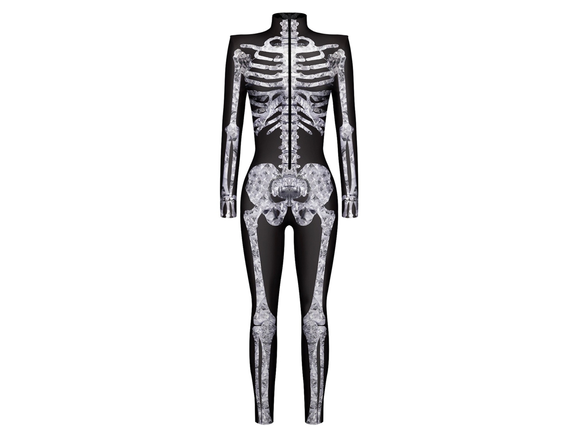 Fantasia de Halloween Jumpsuit de Esqueleto LAXISCREED