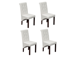 Dining Chair, Dining Chairs Vidaxl Branco Couro Artificial (n/a)
