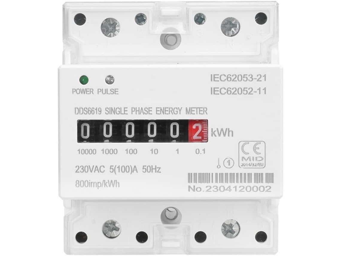 Medidor De Eletricidade Digital Monofásico 220 100 Em Trilho Din Ac Va Kwh Com