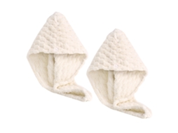 Conjunto de Toalha TRUYUETY Cabelo Turban Rápido Absorvente Produtos Veludo Branco - 2pcs (Tamanho Único)