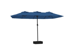 Maison Exclusive - Guarda-sol Com Cabeça Dupla E Luzes Led 449x265 Cm Azul-ciano