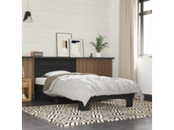Estrutura De Cama 75x190 Cm Derivados De Madeira E Metal Preto