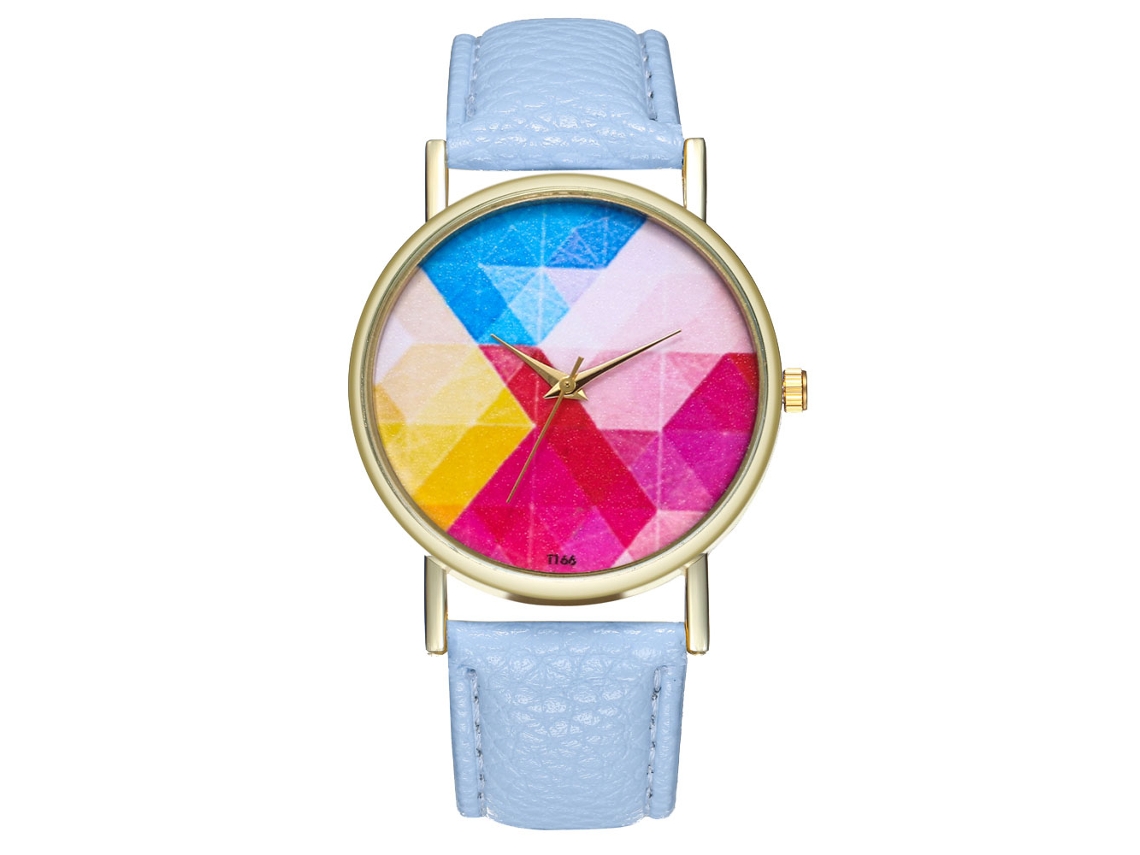 Reloj Casual De Moda Unisex Con Cuerda De Cuero Y Movimiento De Cuarzo (azul Claro)