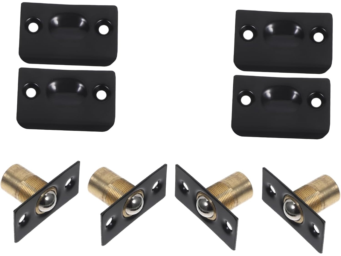 Shineofi Conjunto De 4-fechos Porta Bola Ajustáveis Com Placa Batente, Trava De Armário Robusta Em Aço Inoxidável