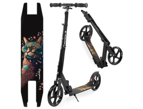 Patinete Infantil Dobrável 7 Anos, 100kg Patinete Adolescente Dobrável Em Alumínio Altura Ajustável 88/93/98cm Rodas Abec 7 200 Mm Preto Hypermotion
