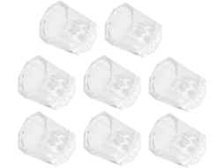 Conjunto de 8 flocos de vidro para limpeza de pinças de manicure, design simples.
