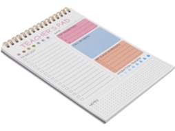 Agenda semanal leve em papel rosa com proteção elegante, diário portátil para escritório e uso geral.