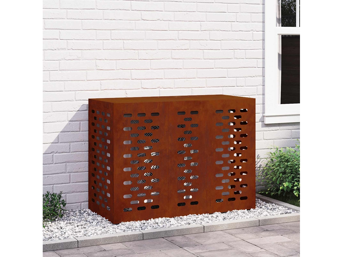 Vidaxl Capa De Ar Condicionado Ferro Enferrujado 110 X 50 X 80 Cm