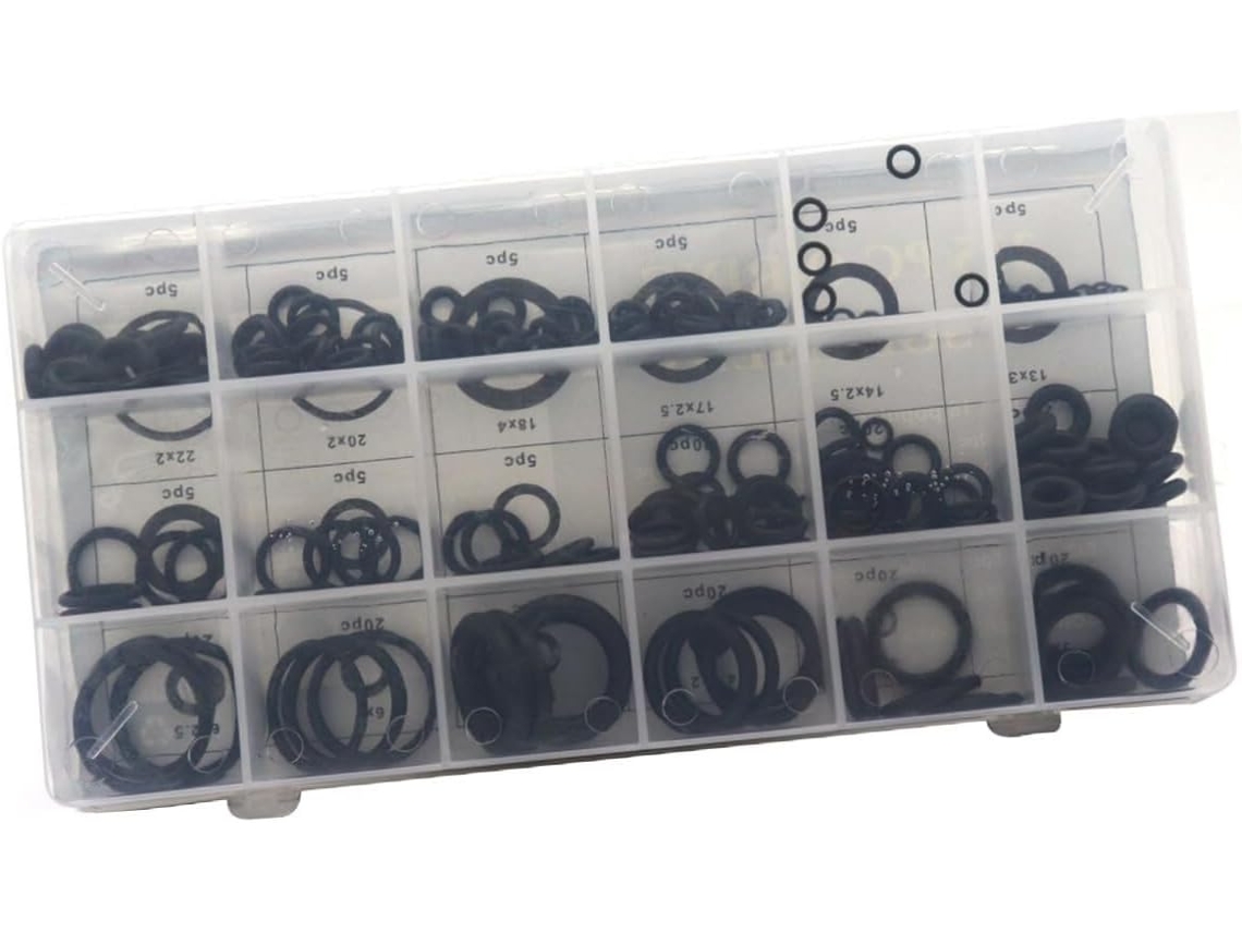 Kit Com 225 Ilhós De Borracha Para Furos, Fios, Preto