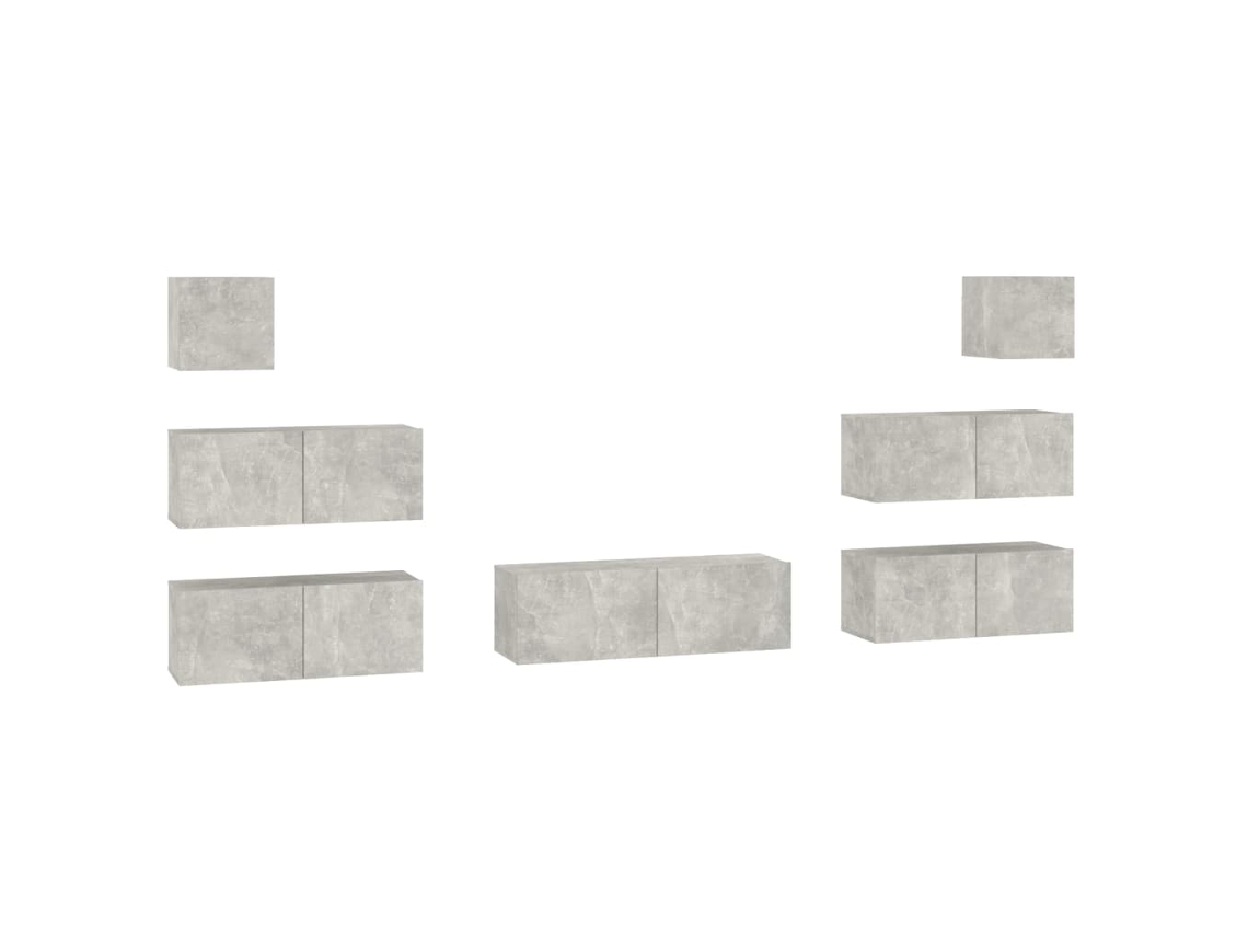 Tv Cabinet Set, Tv Cabinet Sets Vidaxl Cinzeto Madeira Processada (n/a)