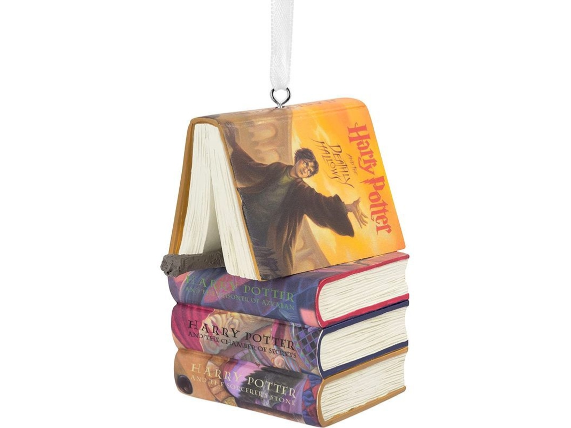 Adorno de Natal Hallmark Harry Potter livros empilhados com varinha, 2.23x2.75x2.28 polegadas | S/MARCA