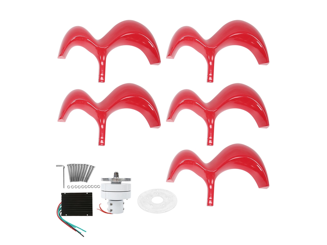 Turbina Eólica De Eixo Vertical (5 Pás, Com Função De Identificação Automática De 24v/48v)
