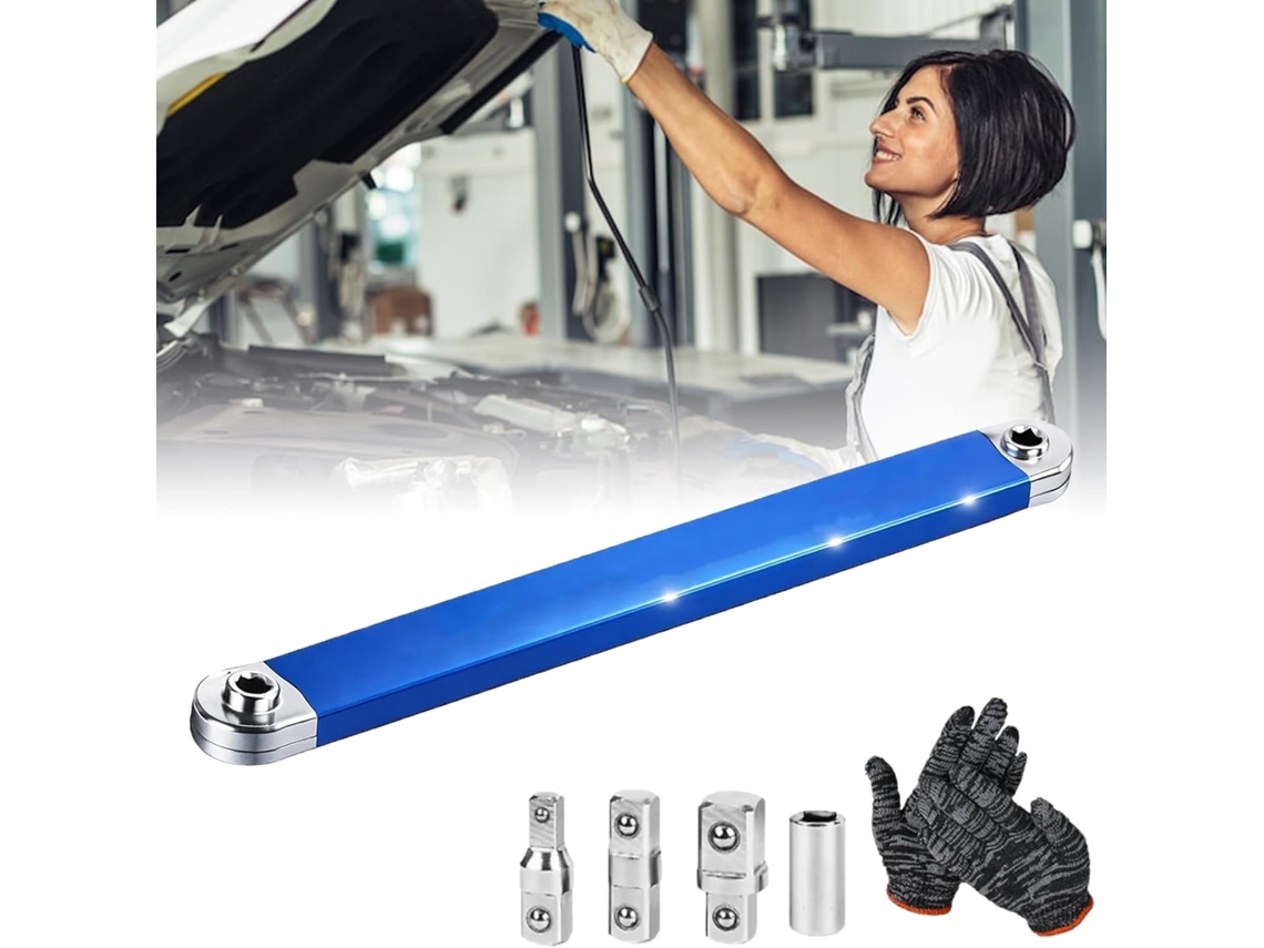 Chave De Extensão Deslocada Xjq 2026, De Dobrável Com Catraca E Adaptadores De 1/2", 1/4" E 3/8" (1 Unidade)