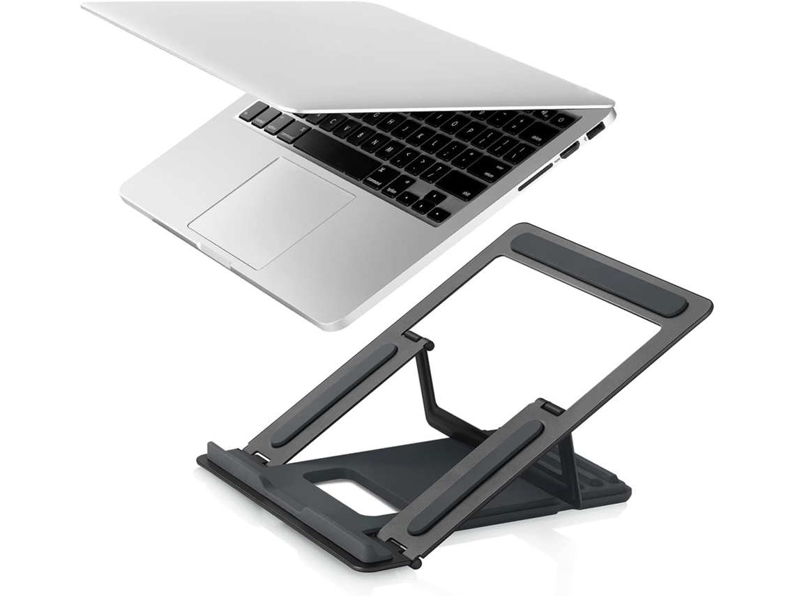 Suporte Ajustável e Ventilado para Laptop, Compatível com Laptops de 13 a 16 Polegadas, em Aço Inoxidável, Portátil e com Design Ergonômico. ZYBLSSBB