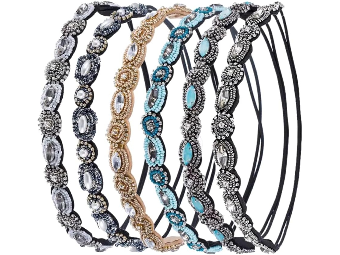Conjunto De 6 Tiaras De Strass Vintage Feitas À Mão (seleção Aleatória)